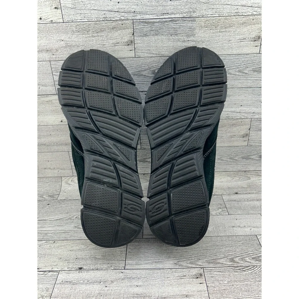 Skechers Mens Slip On Shoes Black Memory Foam Leather Upper Dual Lite‎ Size 9.5